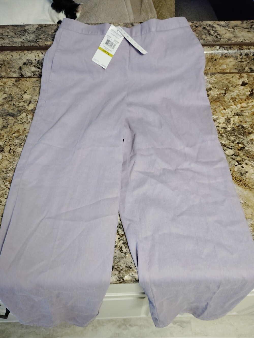 Nwt 14 Women's Alfred Dunner Lavender Wide-Leg Casual Pants